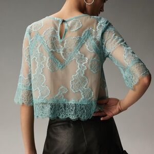 Anthropologie Lace Illusion Top
